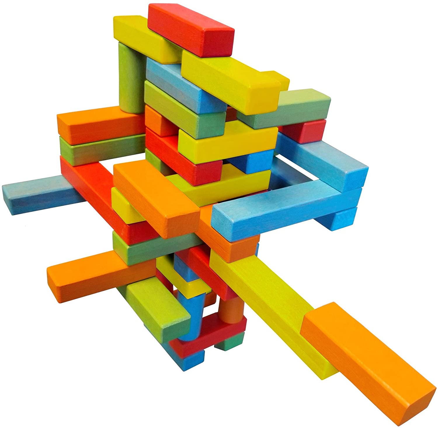 Wooden Bricks 45pc Magnetic Building Blocks by Mindscope