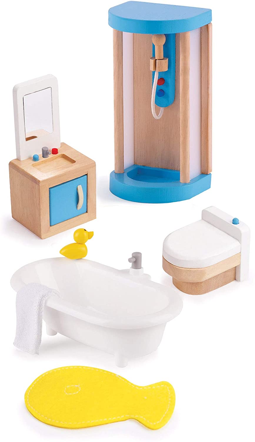 Wooden Dollhouse Family Bathroom by Hape 1