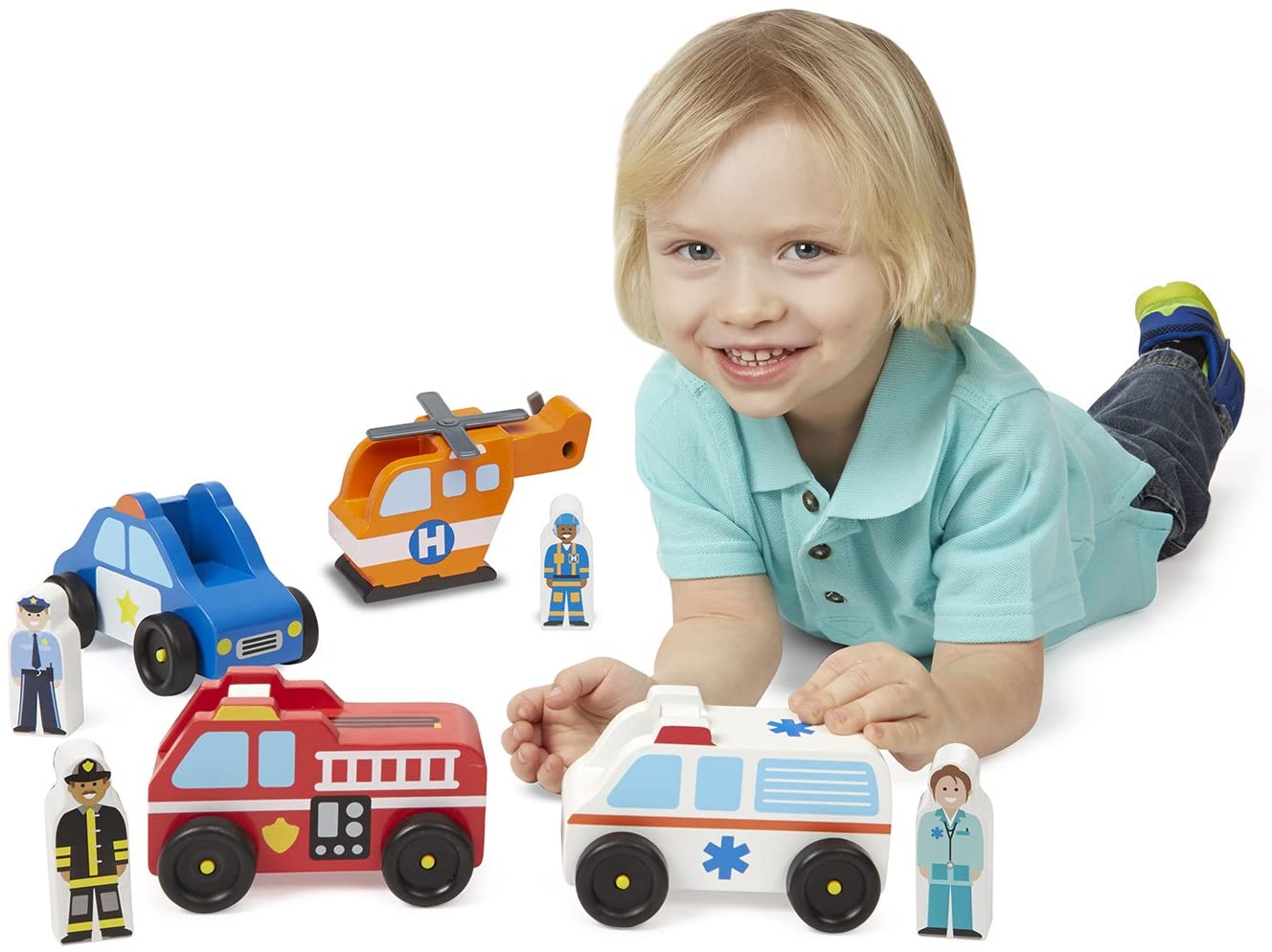 Wooden Emergency Vehicle Set by Melissa Doug 1