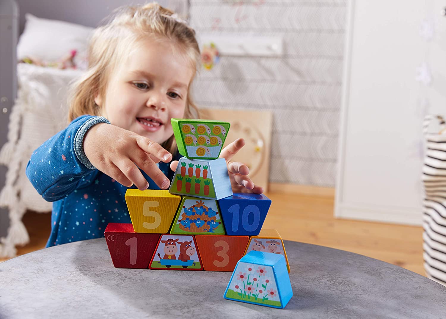 Wooden Numbers Farm Arranging Blocks by Haba 5