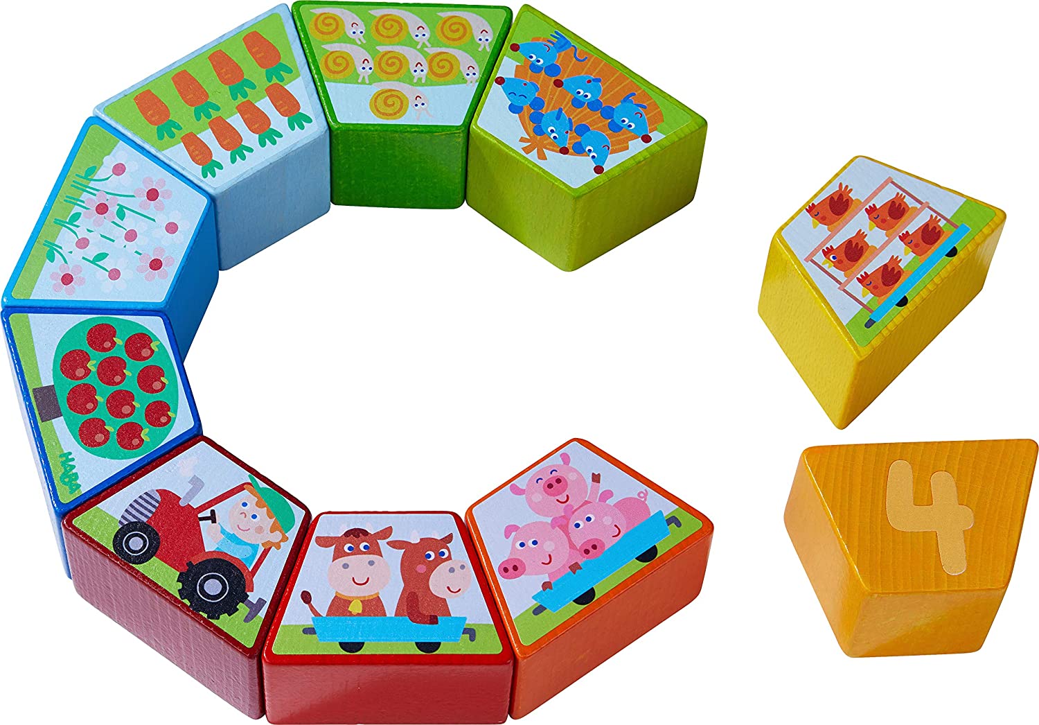 Wooden Numbers Farm Arranging Blocks by Haba