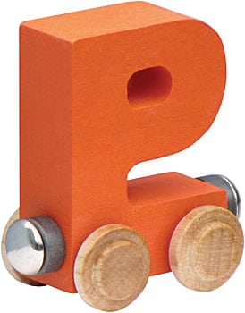 Wooden P Train Letter by Maple Landmark