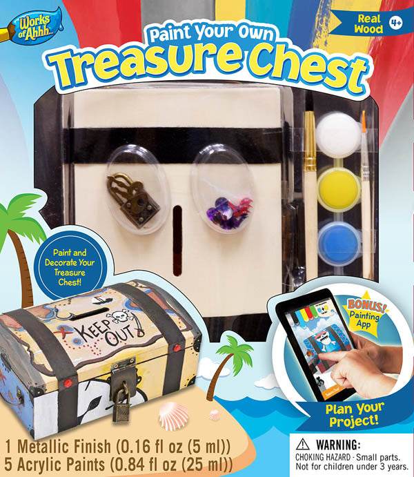 Wooden Treasure Chest Painting Kit by Works of Ahhh