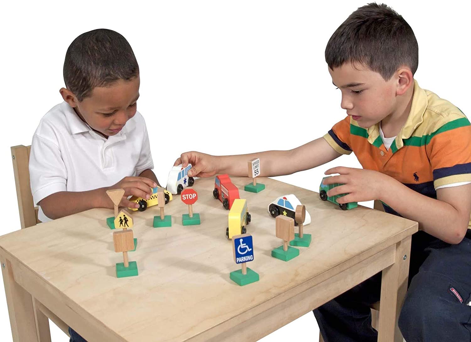 Wooden Vehicles and Traffic Signs by Melissa Doug 3