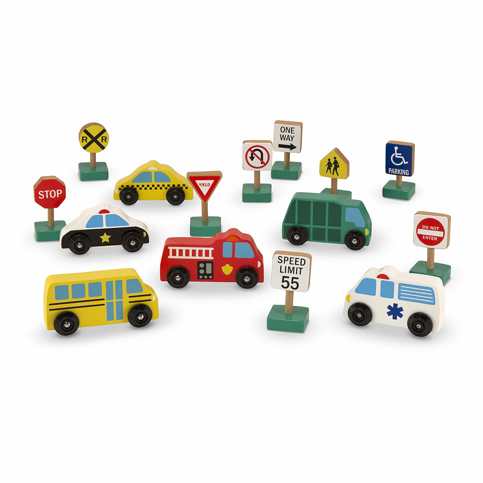 Wooden Vehicles and Traffic Signs by Melissa Doug