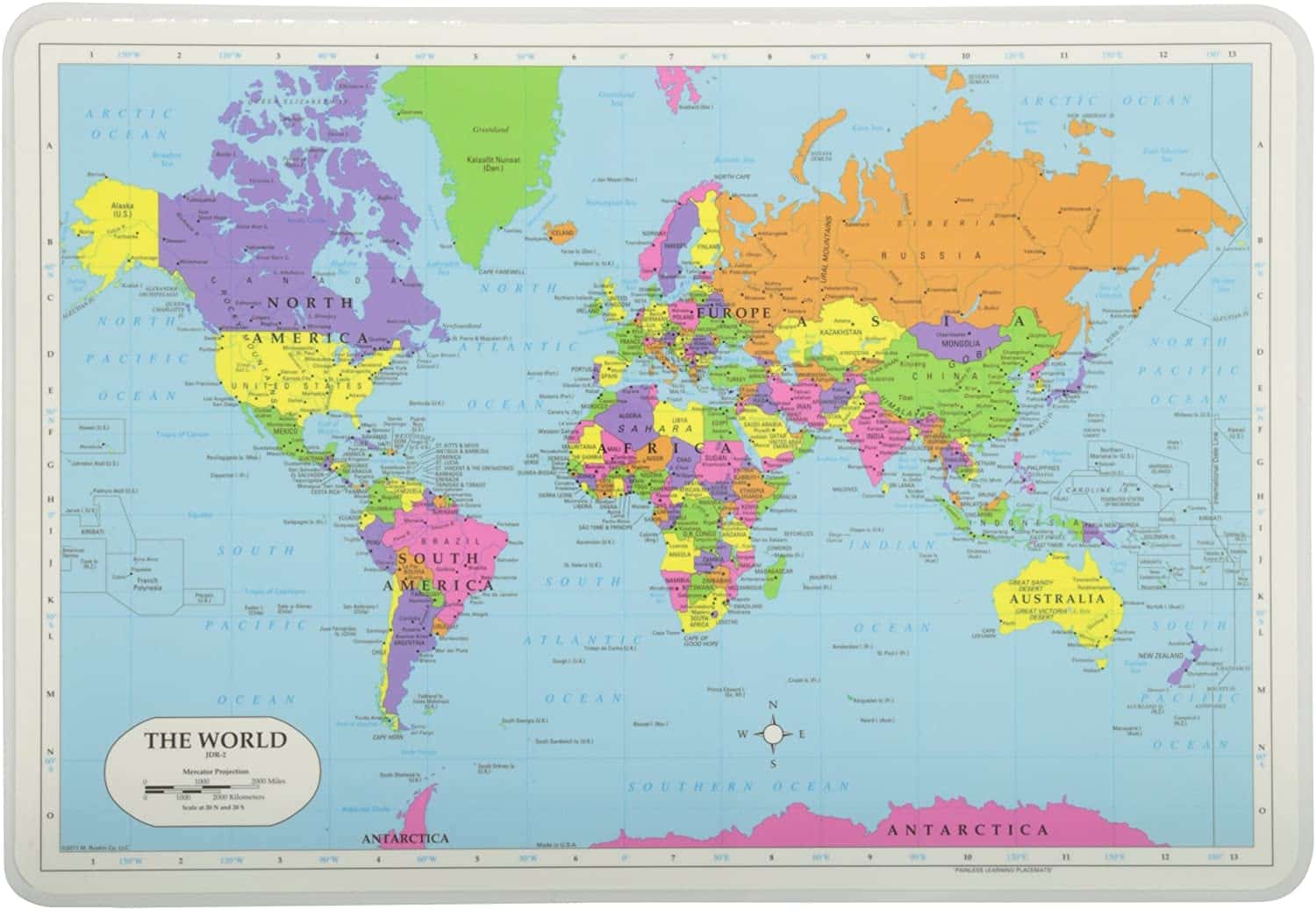 World Map Placemat – A2Z Science & Toys