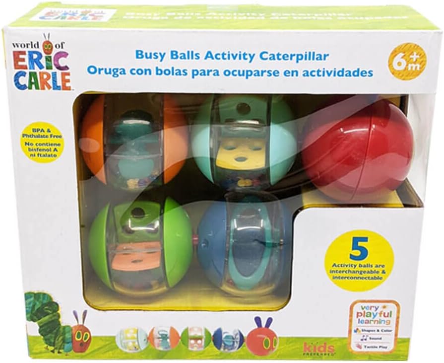 World of Eric Carle The Very Hungry Caterpillar Plastic Busy Balls Toy-by-Kids Preferred