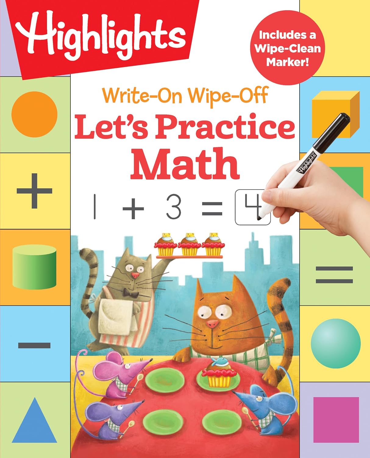 Write-On Wipe-Off Let's Practice Math-by-Highlights