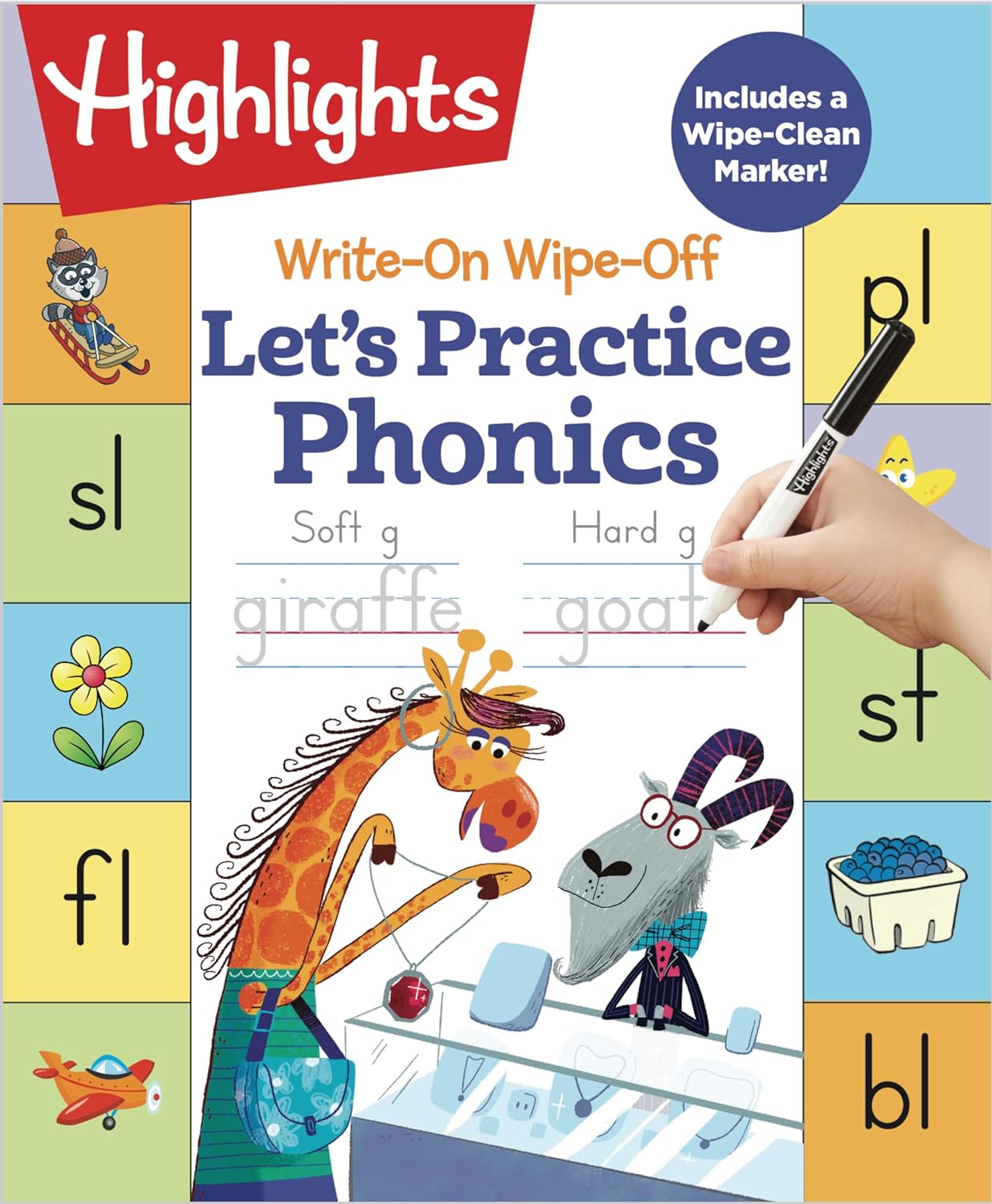 Write-On Wipe-Off Let's Practice Phonics-by-Highlights