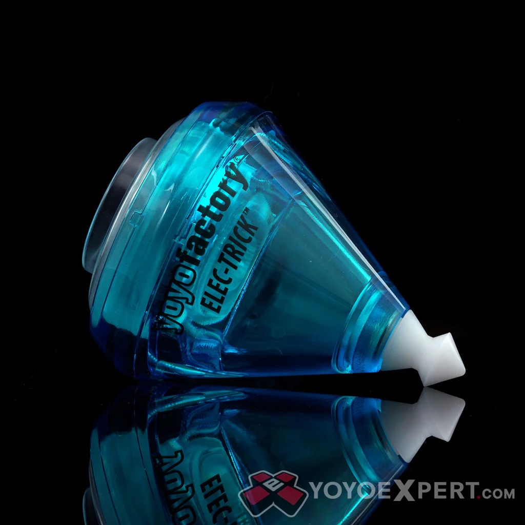 YYF Elec-Trick Spin Top - Aqua Clear-by-YoYoFactory