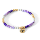 Gold Purple Stretch Bead Bracelet by Charm It