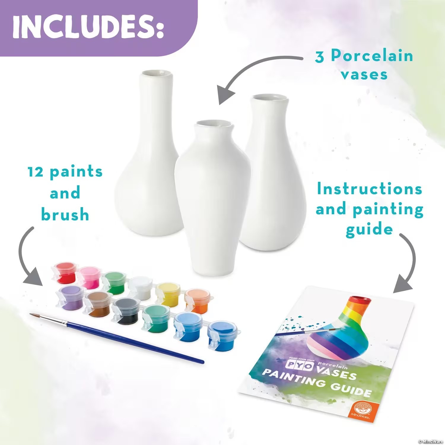Paint Your Own Porcelain Vases by Mindware