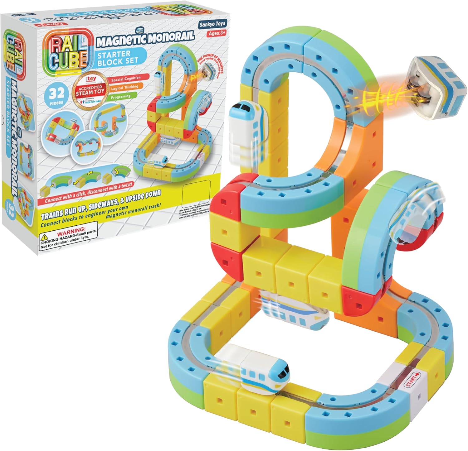 Magnetic Monorail Starter Set by Rail Cube