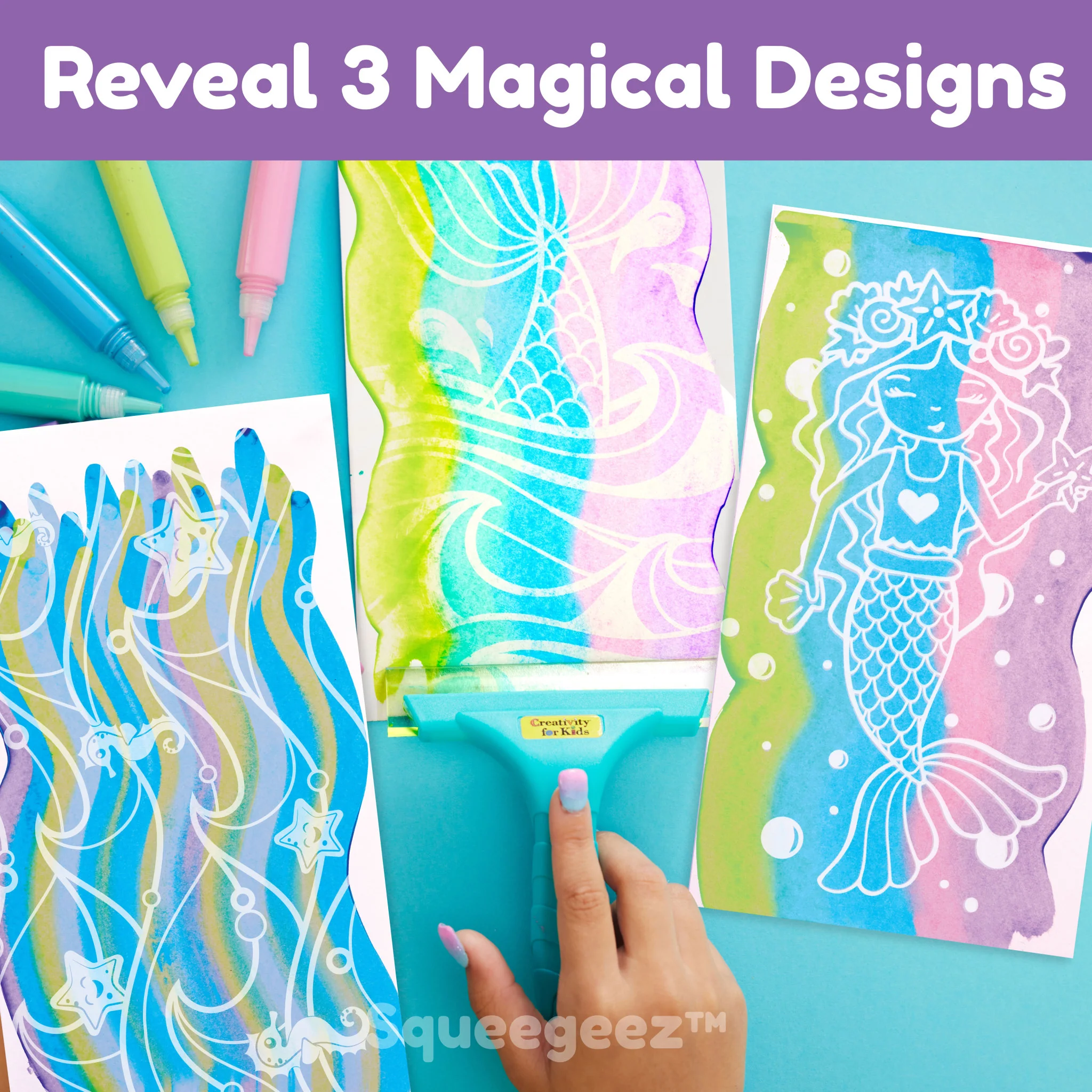 Squeegeez Magic Reveal Art Mermaid by Creativity for Kids