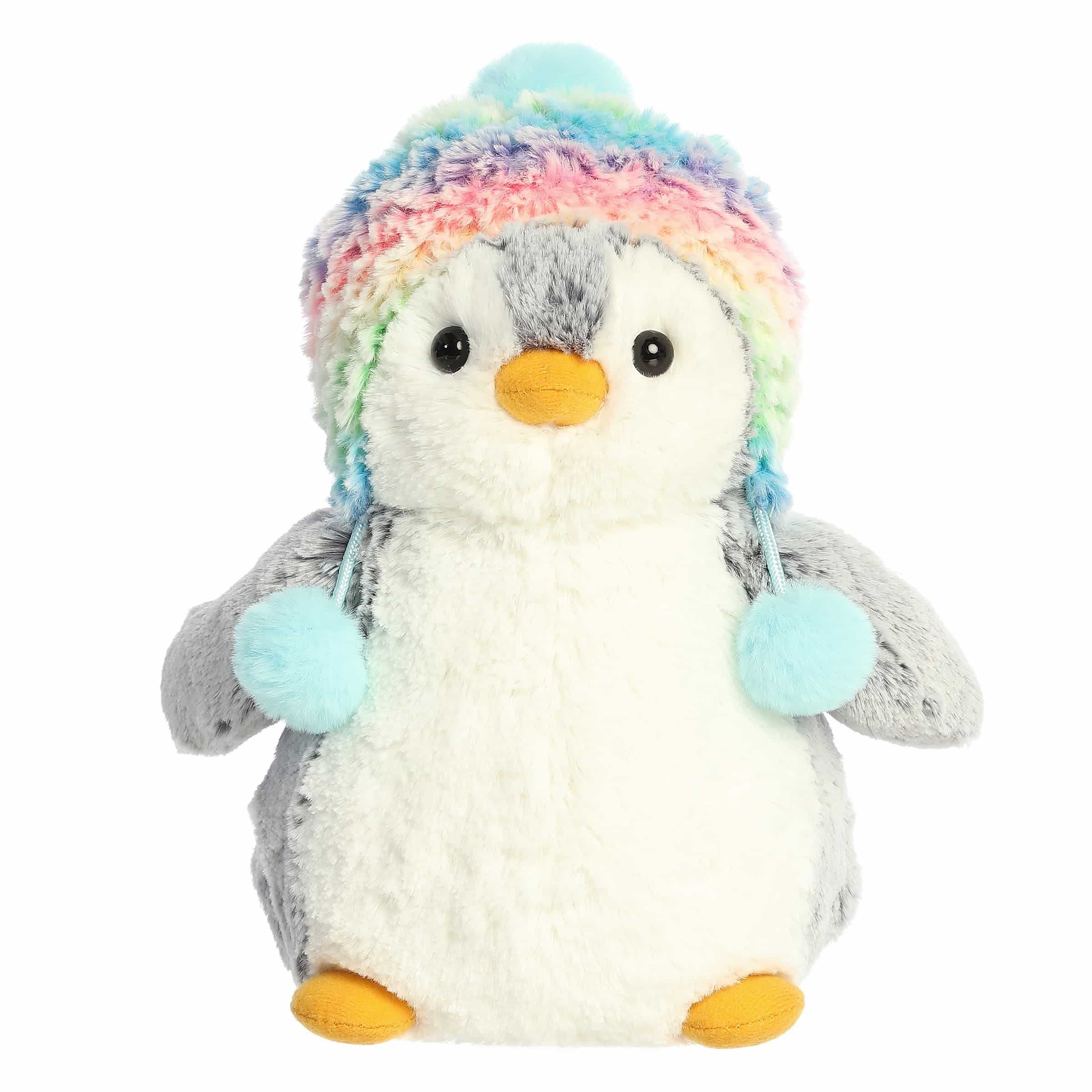 9" Pompom Rainbow Beanie Penguin by Aurora