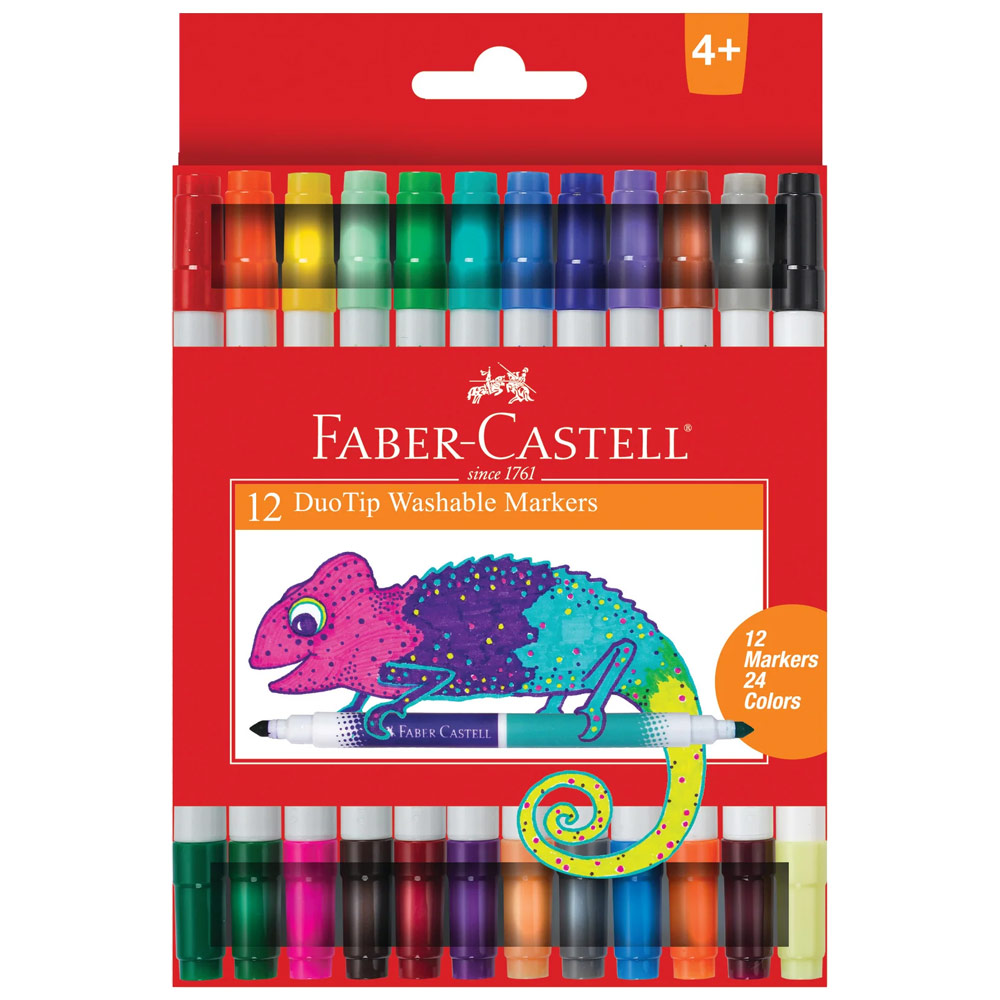 12 Duo Tip Washable Markers by Faber-Castell