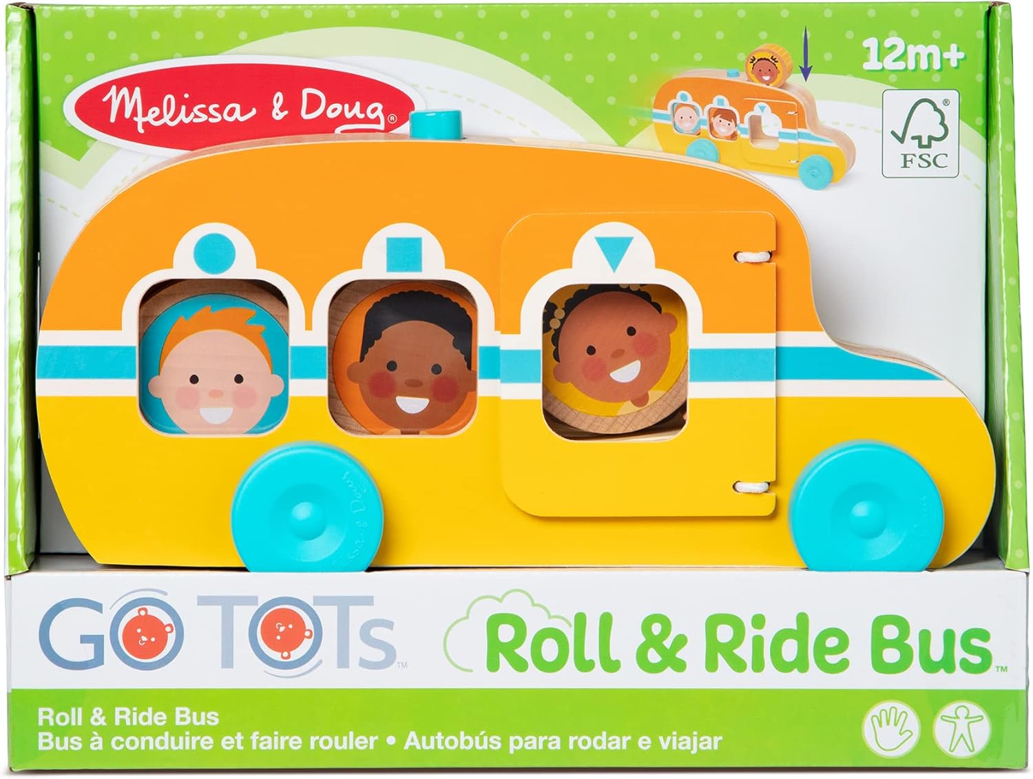 Go Tots Wooden Roll & Ride Bus by Melissa & Doug