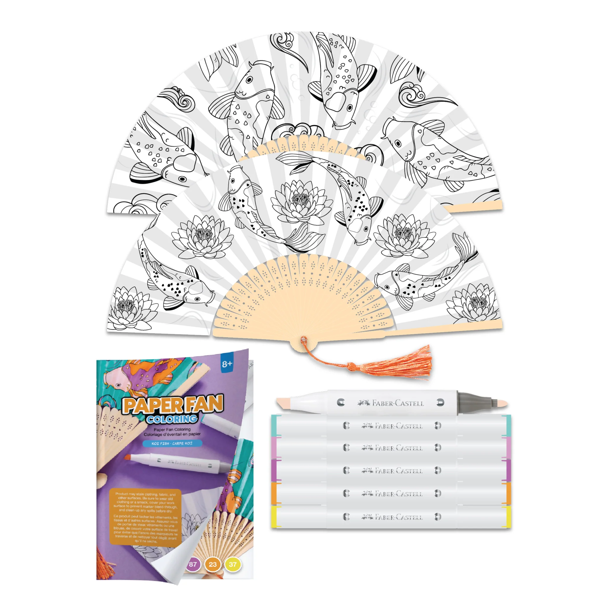 Paper Fan Coloring - Koi Fish by Faber-Castell