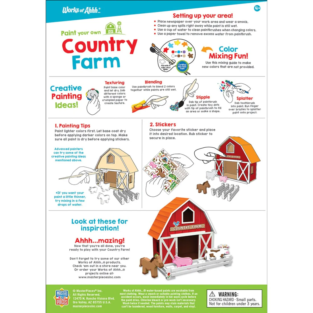 Country Farm Wood Wood Craft & Paint Kit by Works of Ahhh!