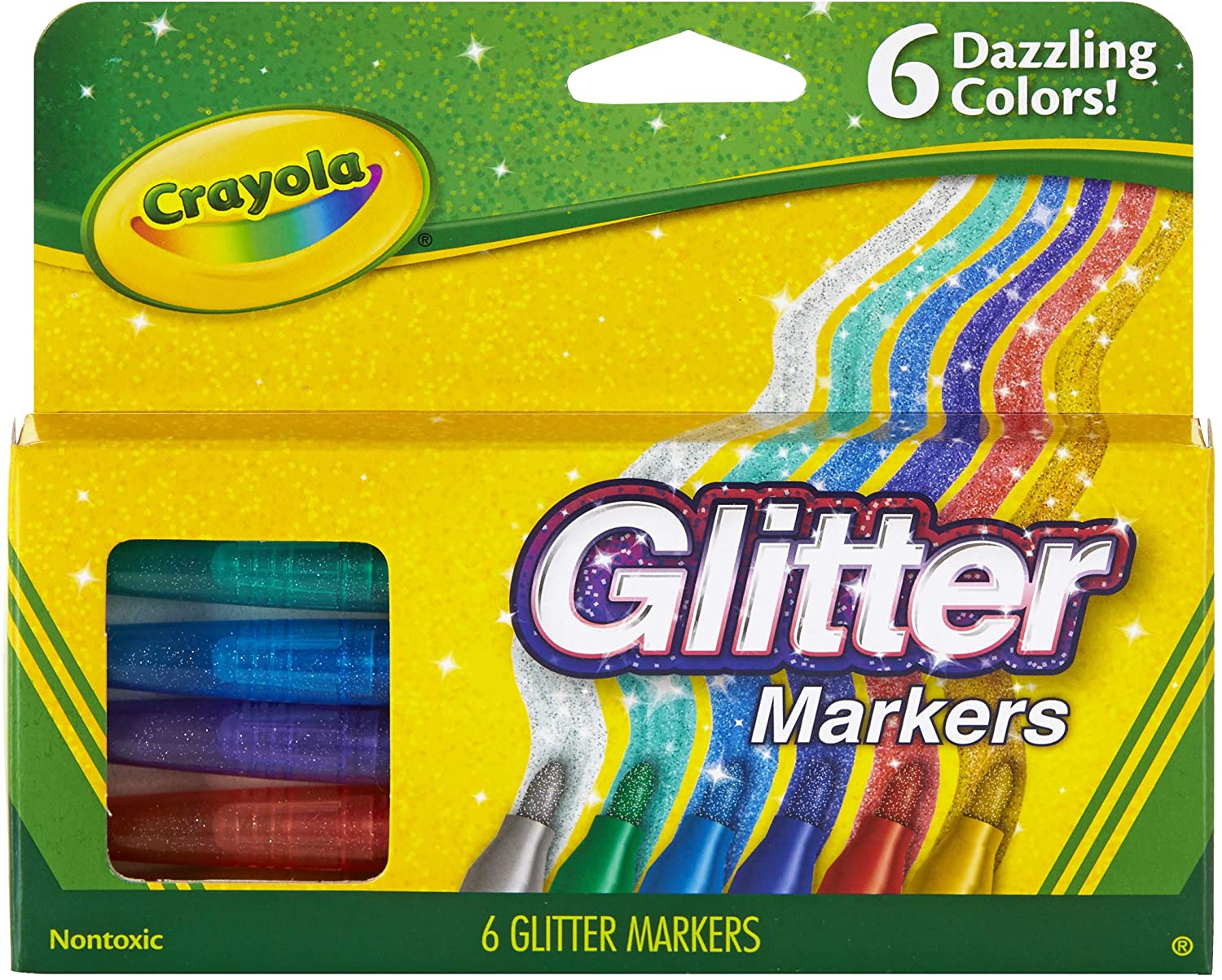 Crayola 30380105 Glitter Markers 6 Count